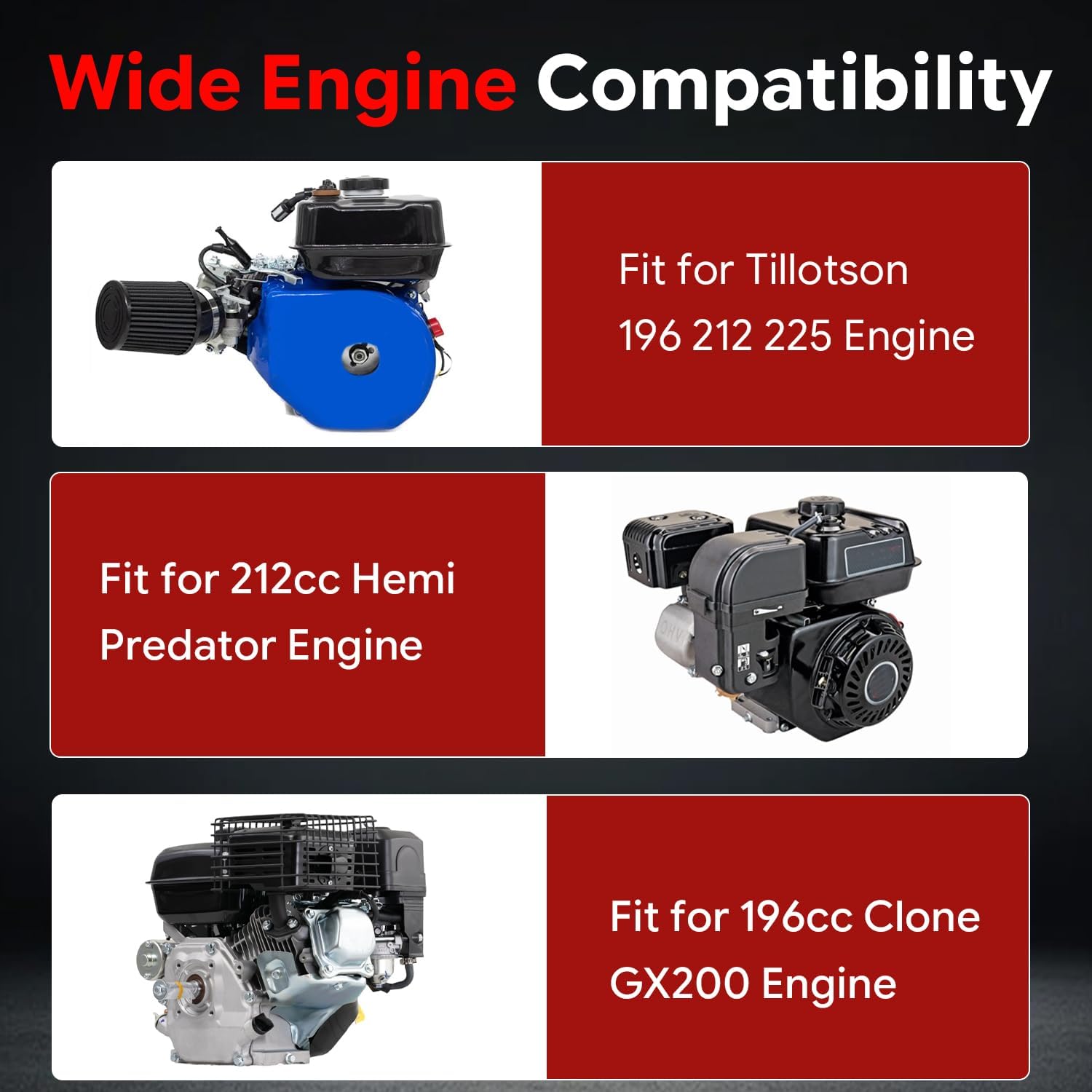 212cc .265 Camshaft Compatible with Predator 212cc Hemi 196cc Clone GX200 Tillotson 196 212 225 Engine Performance Camshaft for Go Kart Mini Bike