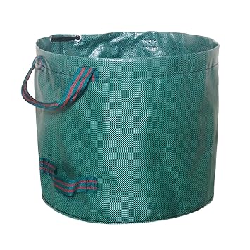 120L Garden Bag Reuseable Heavy Duty Garden Leaf Waste Bag Garden Waste Bags with 2 Reinforced Handles for Lawn Yard Pool Plant Trash (120L) -Layfoo