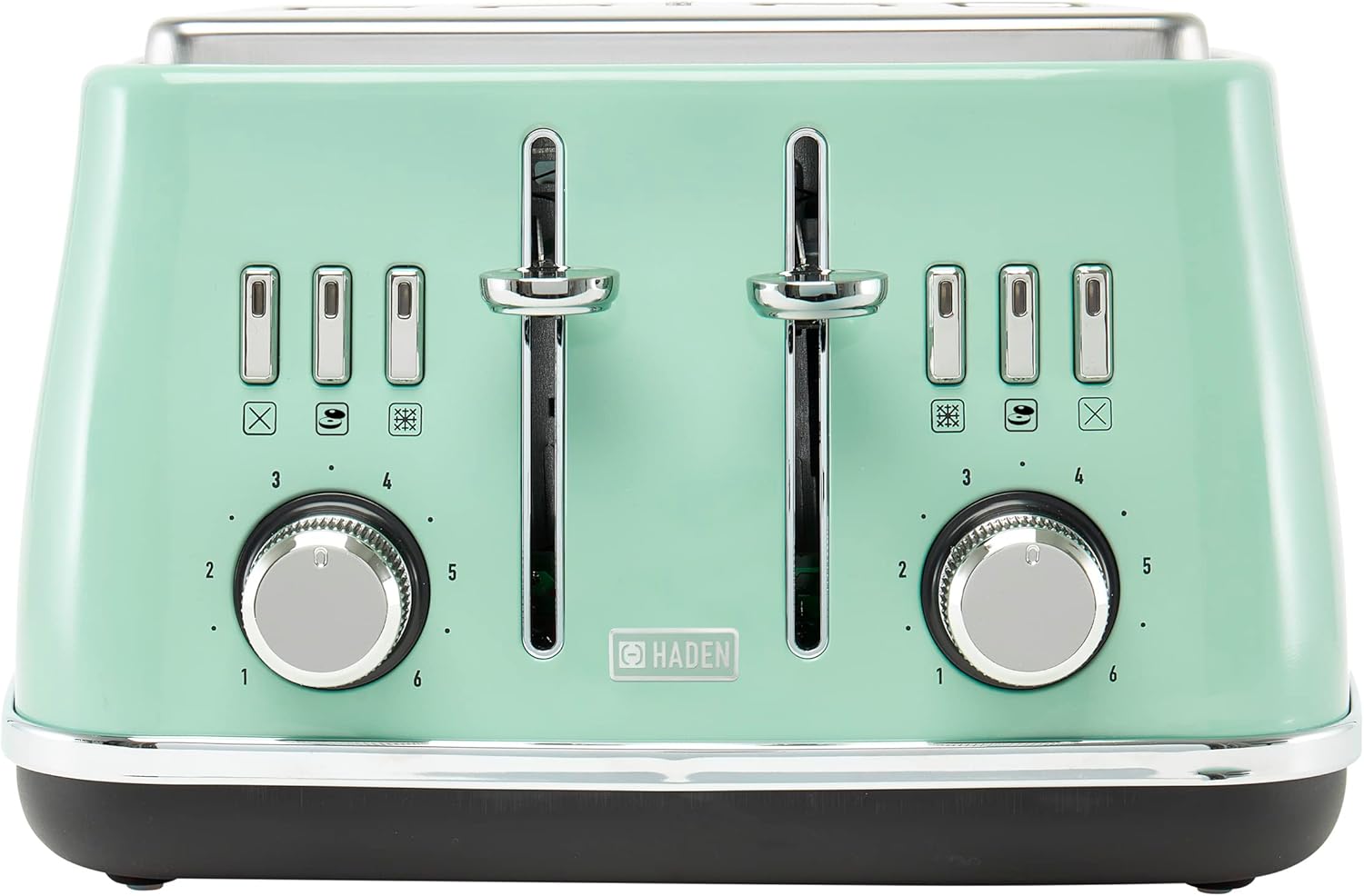 Haden Cotswold 4 Slice Extra Wide Slot Toaster with Cool Touch Exterior, Removable Crumb Tray, and 6 Variable Browning Control, New Sage