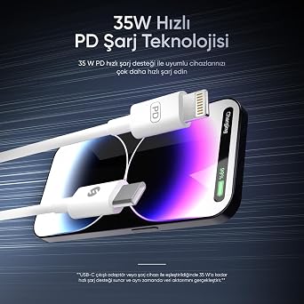 S-link 35W Quick SUPER Charge 1m PD Type C to Lightning Hızlı Data ve Şarj Kablosu