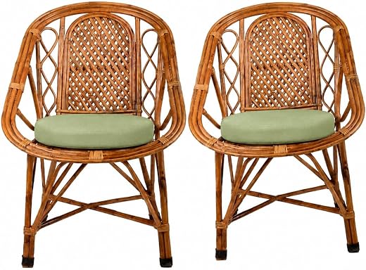 Cane Crafts Premium Bamboo Chairs | Kursi | Chairs for Living Room, Home, Dining Room, Bedroom, Kitchen, Office, Outdoor (...
