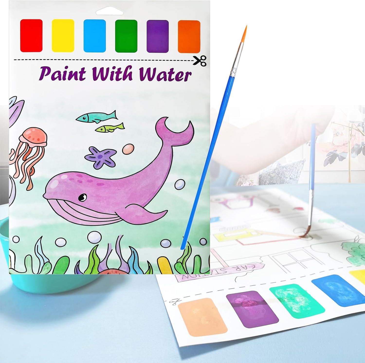 Paint with Water Books for Toddler Kids, Watercolor