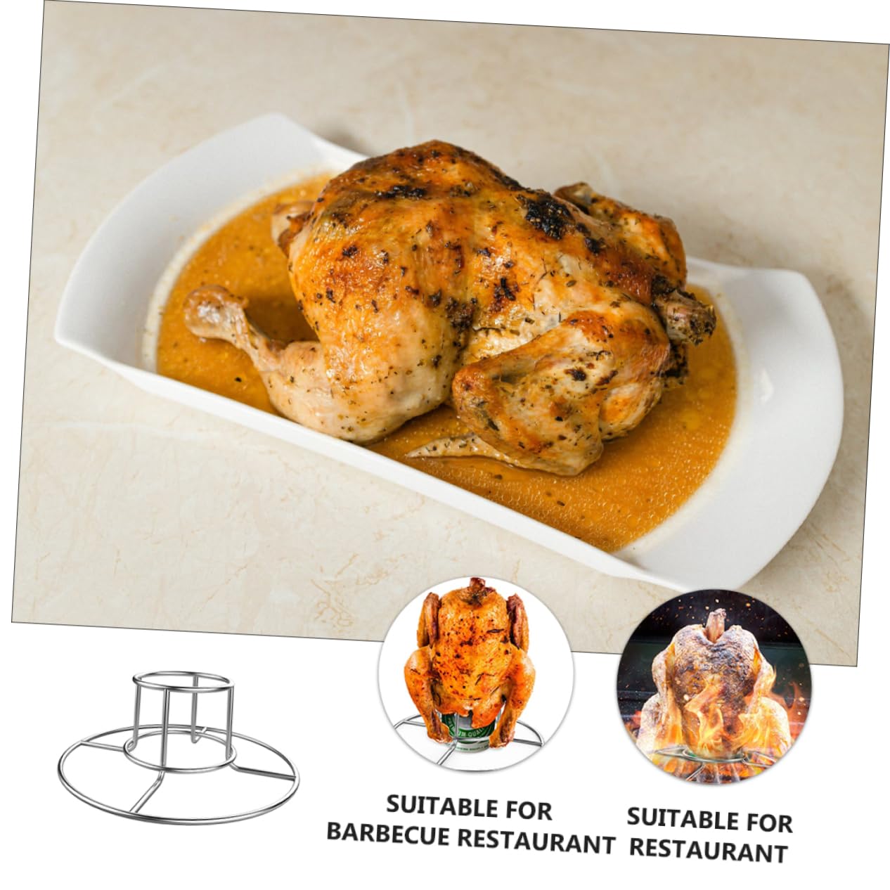 Toddmomy 2pezzi Acciaio Inox per Pollo Supporto Rotondo per Birra per Arrostire Pollo in Modo Uniforme Pratica per Barbecue e Cottura