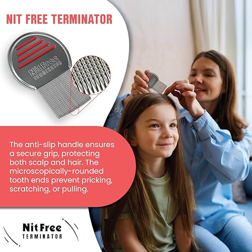 Miniatura 5 de Peine para piojos  Peine profesional de acero inoxidable para un tratamiento eficaz de los piojos de la cabeza (los colores pueden variar) (paquete