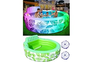 Oversized 4-Seat Inflatable Pool with Pool Lights