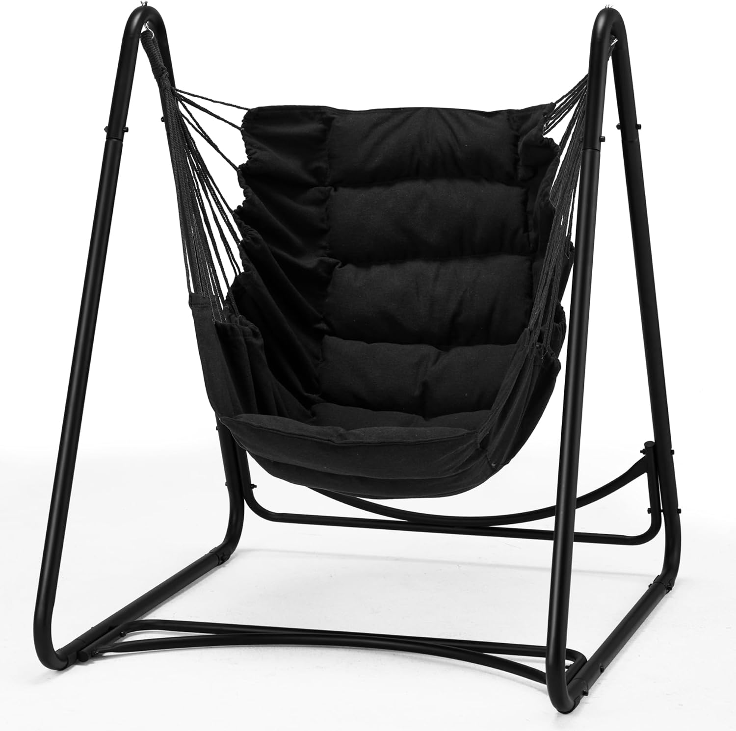 Hammock Chair Stand,Heavy-Duty Steel Hammock Stand,450LBS Multi-Use Swing Stand includes Hanging Chair Flow Bohemian Hand Indoor Outdoor Patio Garden Yard (Dark Gray)