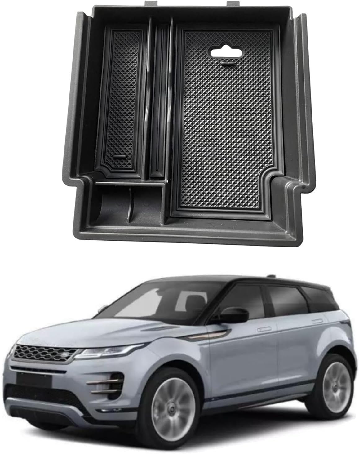 Vesul Center Console Organizer Armrest Tray Compatible with 2020 2021 2022 2023 Land Rover Range Rover Evoque ABS Secondary Storage Tray Insert Glove Pallet