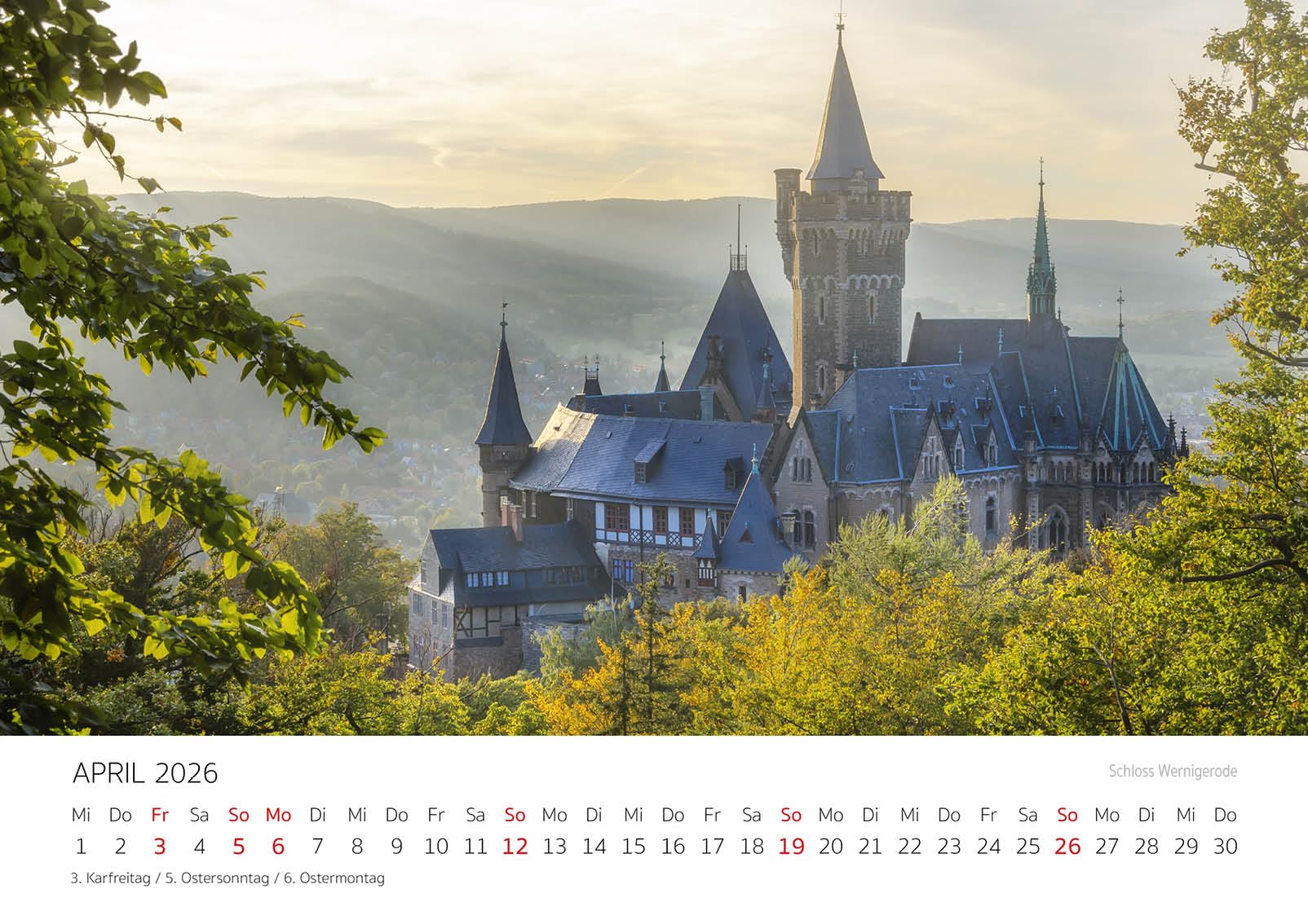 Edition Seidel Premium Kalender Burgen und Schlösser Sachsen-Anhalt 2026 Format DIN A3 Wandkalender Deutschland Wernigerode Quedlinburg Hundisburg Schloß Burg Steffen Gierok-Latniak