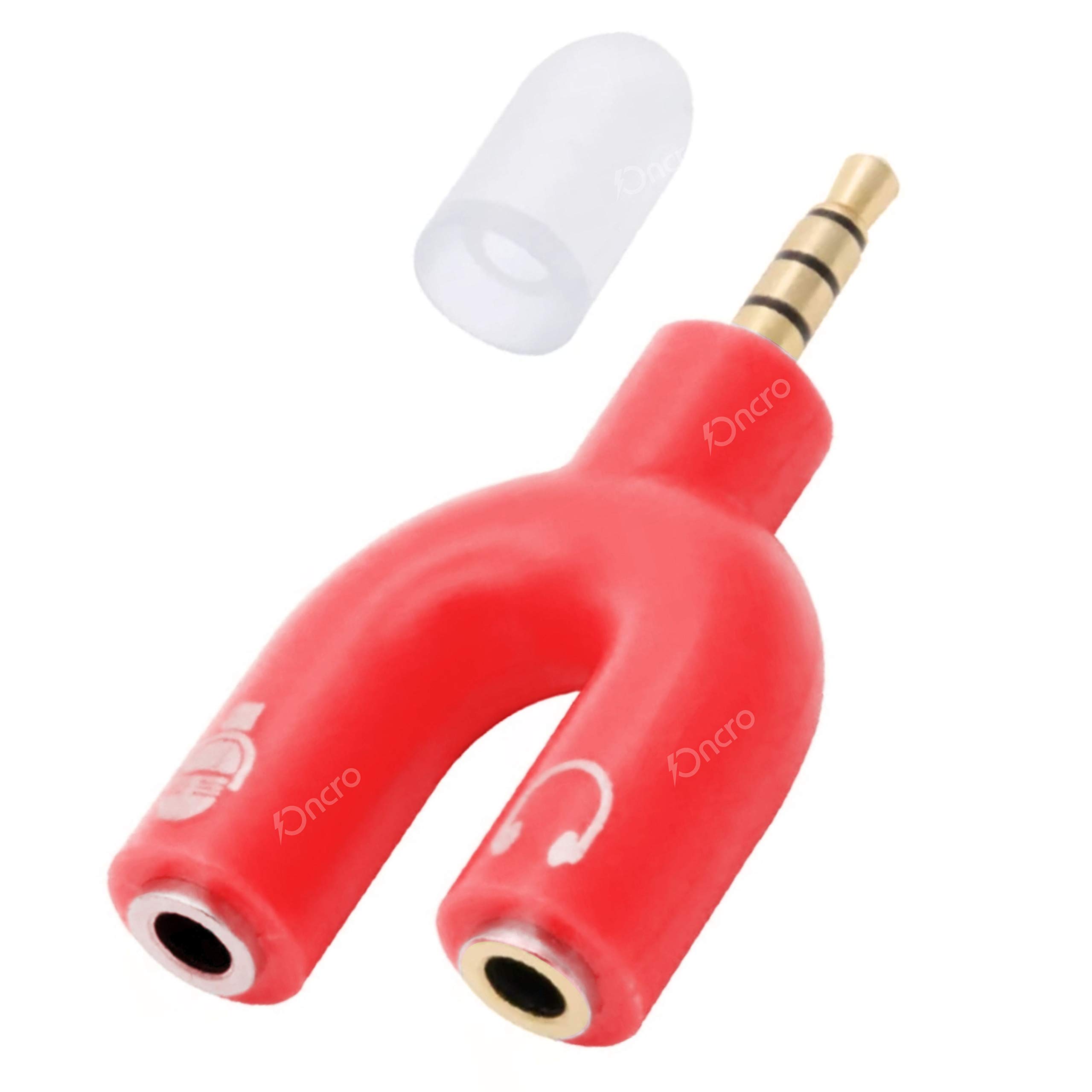 Red U Shape 3.5mm Audio Jack to Headphone Microphone Splitter Converter Adaptor 1 Male 2 Female/Dual Headphone Jack/Multi Headphone Splitter-image-20