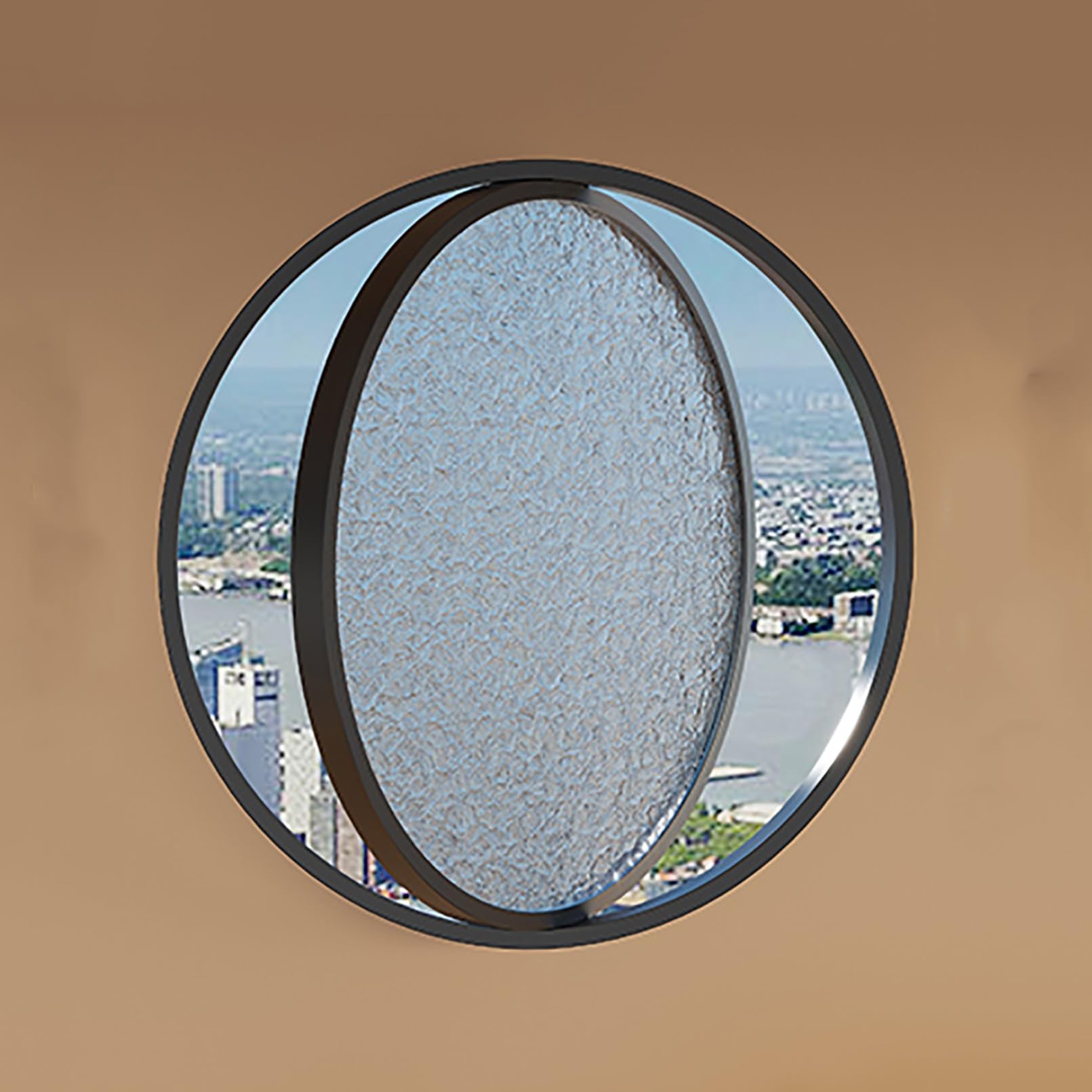 Ventana redonda giratoria para baño y dormitorio, diseño empotrado moderno