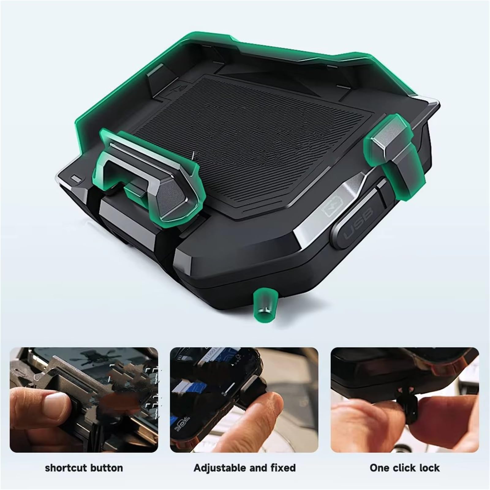 Moto Supporto Per Staffa Di Navigazione Per BMW Per R1300GS Per R1300 GS Per R 1300 GS Per R1300gs Supporto Telefono Moto Caricabatterie Wireless USB Ricarica Rapida(Wireless- Black Line)