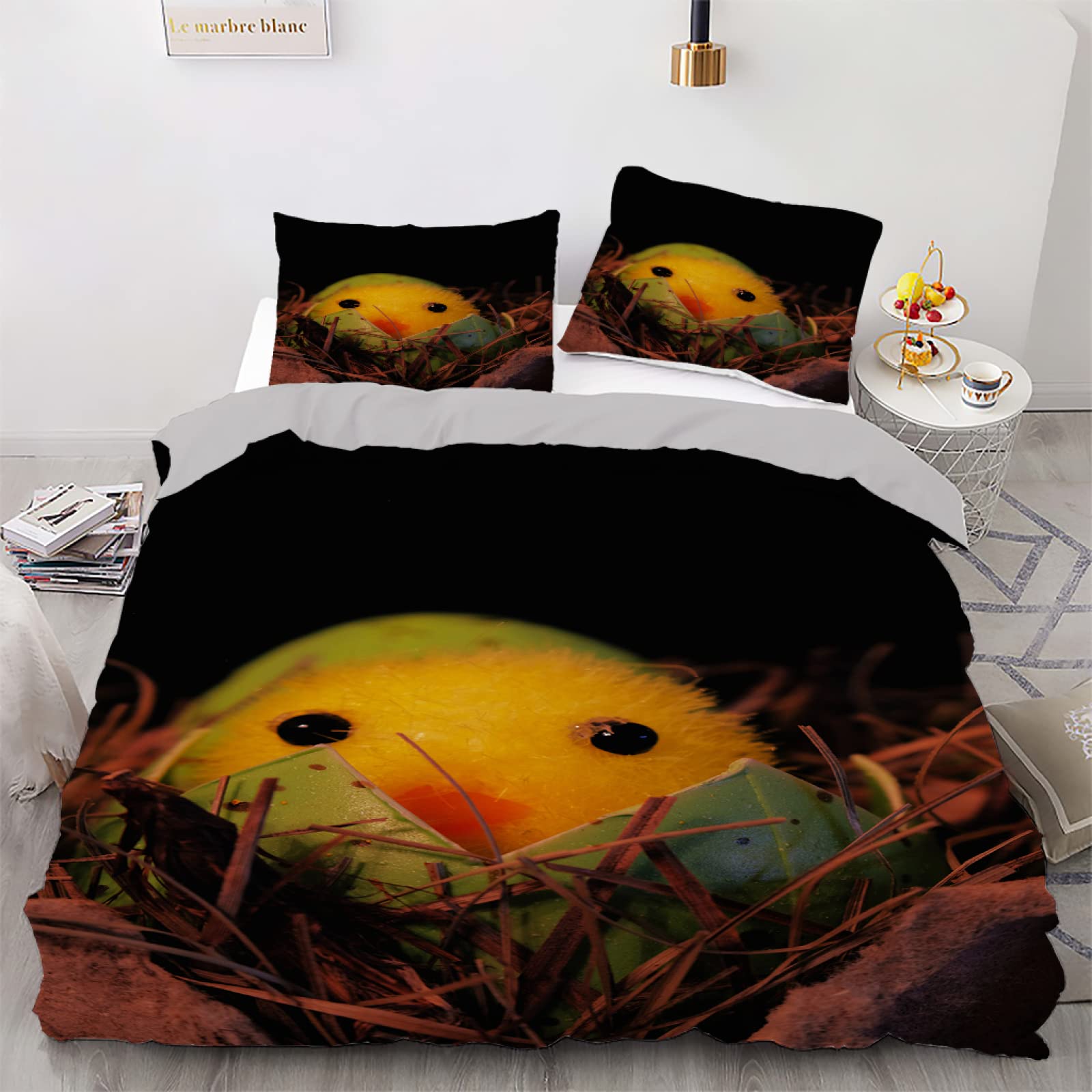 Housse de couette 240 x 260 microfibre noir canard pour créer une ambiance moderne de chambre adulte