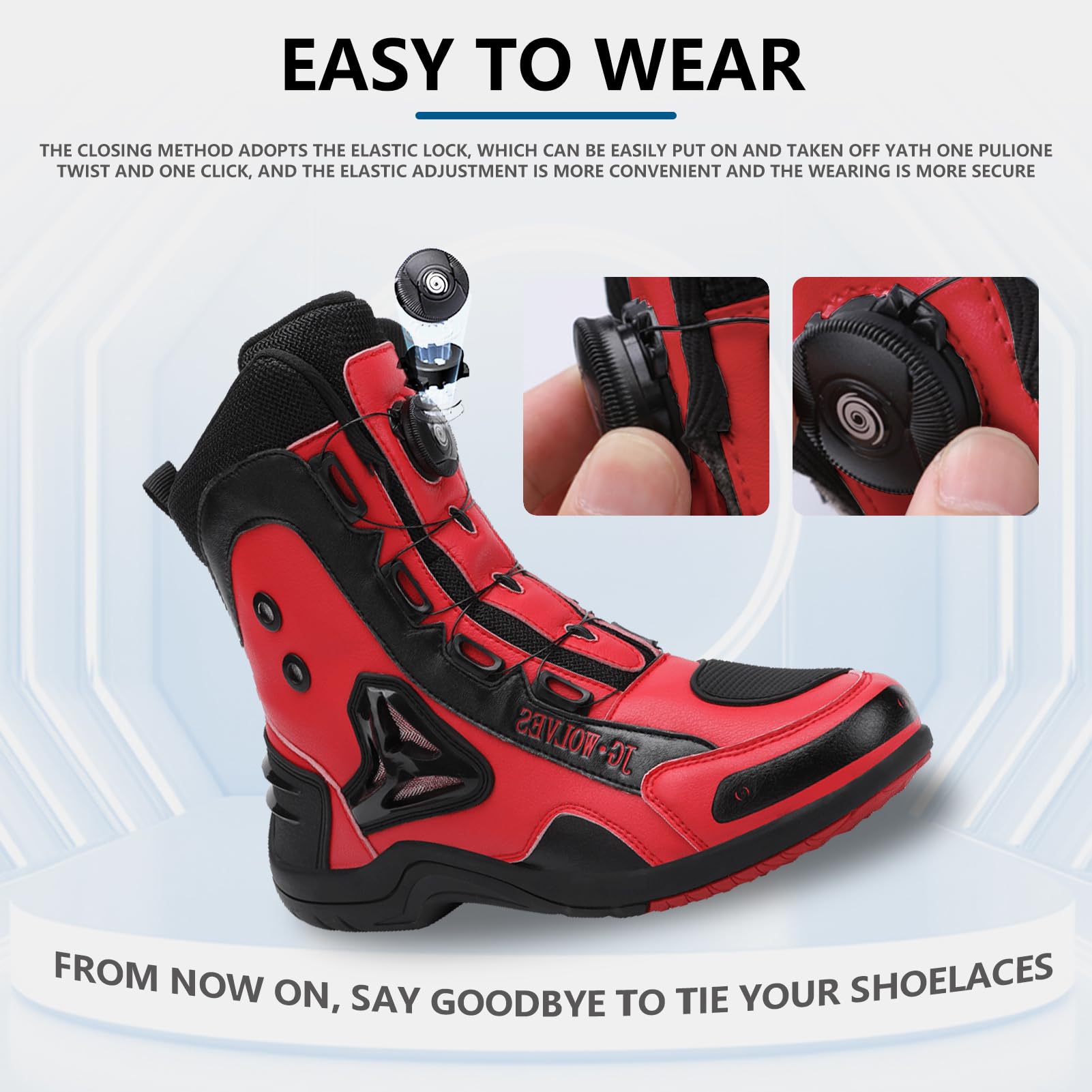 Chaussures de Moto pour Homme et Femme, Bottes de Moto Motard en Cuir Respirant avec Maintien de la Cheville, Semelles antidérapantes hydrofuges