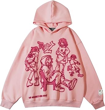 Vamtac Mens Graphic Hoodies Y2k Cute Pullover Oversized Fashion Streetwear Casual Hooded Sweatshirt Unisex Tops