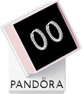 HOOP2003年12冊＋1冊 Amazon.com: PANDORA Sparkle and PANDORA Logo Hoop Earrings
