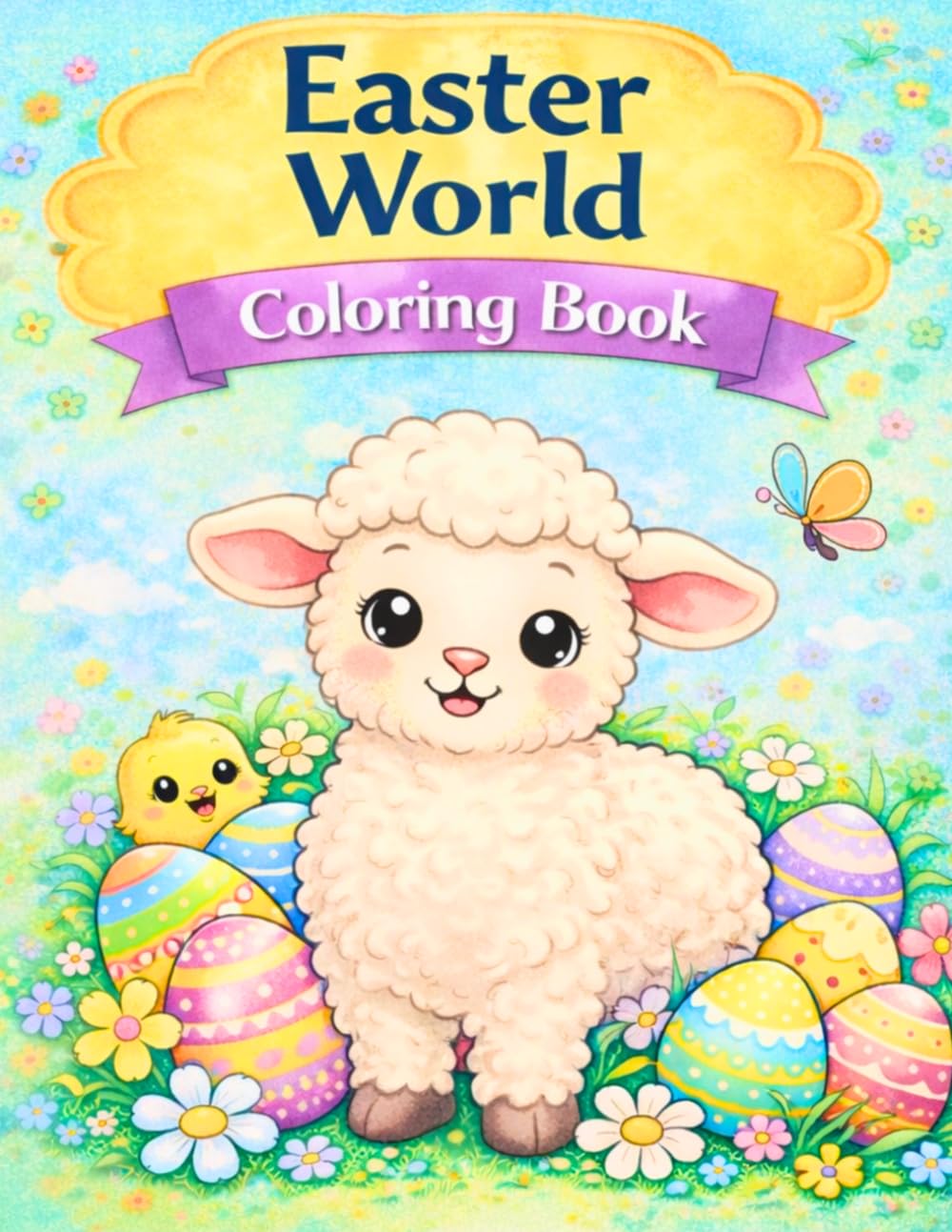 Happy Easter Lambs Bunnies and Chicks Coloring Book for Kids (Easter World Coloring Books)