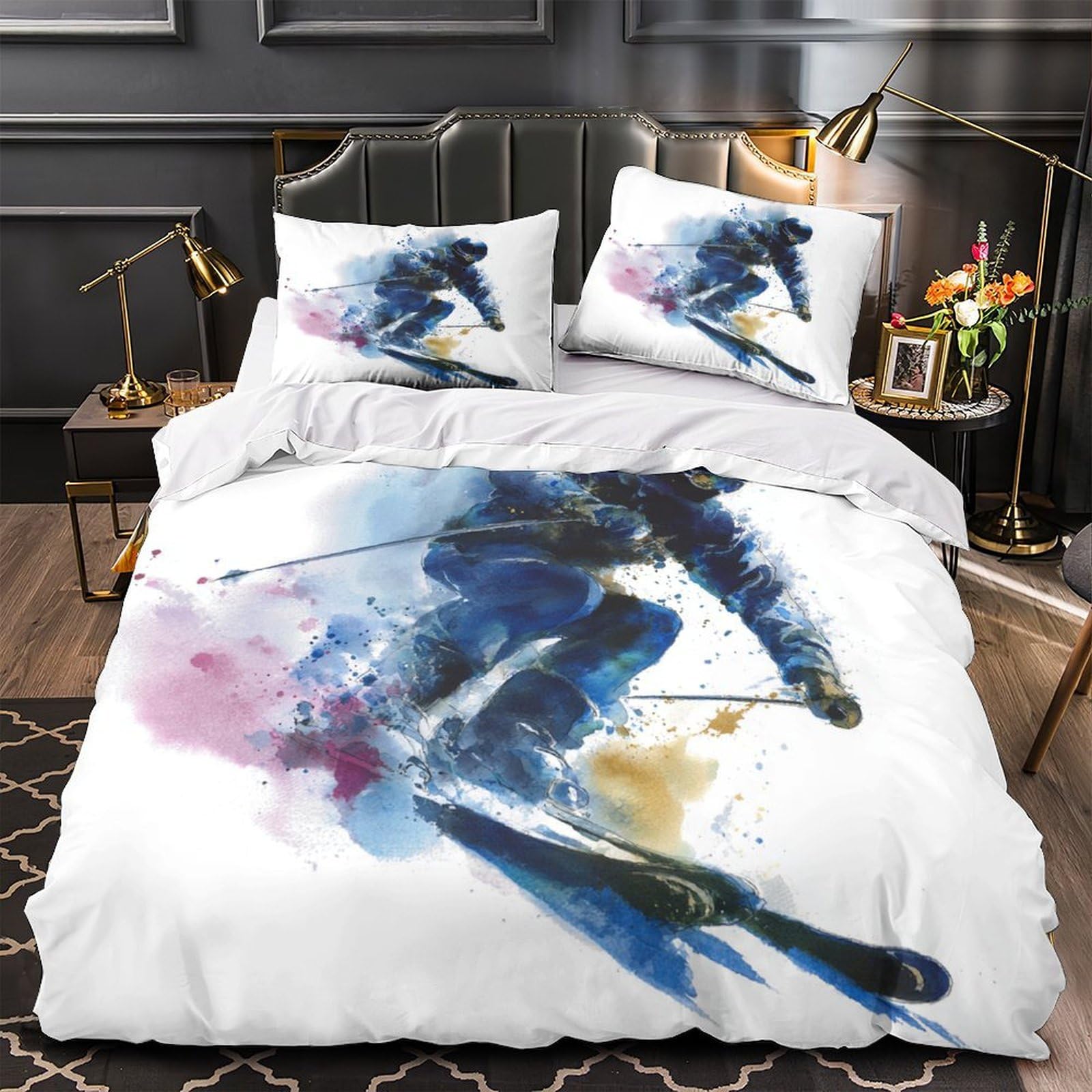 Housse de couette chaton 200x200 parure de lit 3D imprimée microfibre hypoallergénique confortable