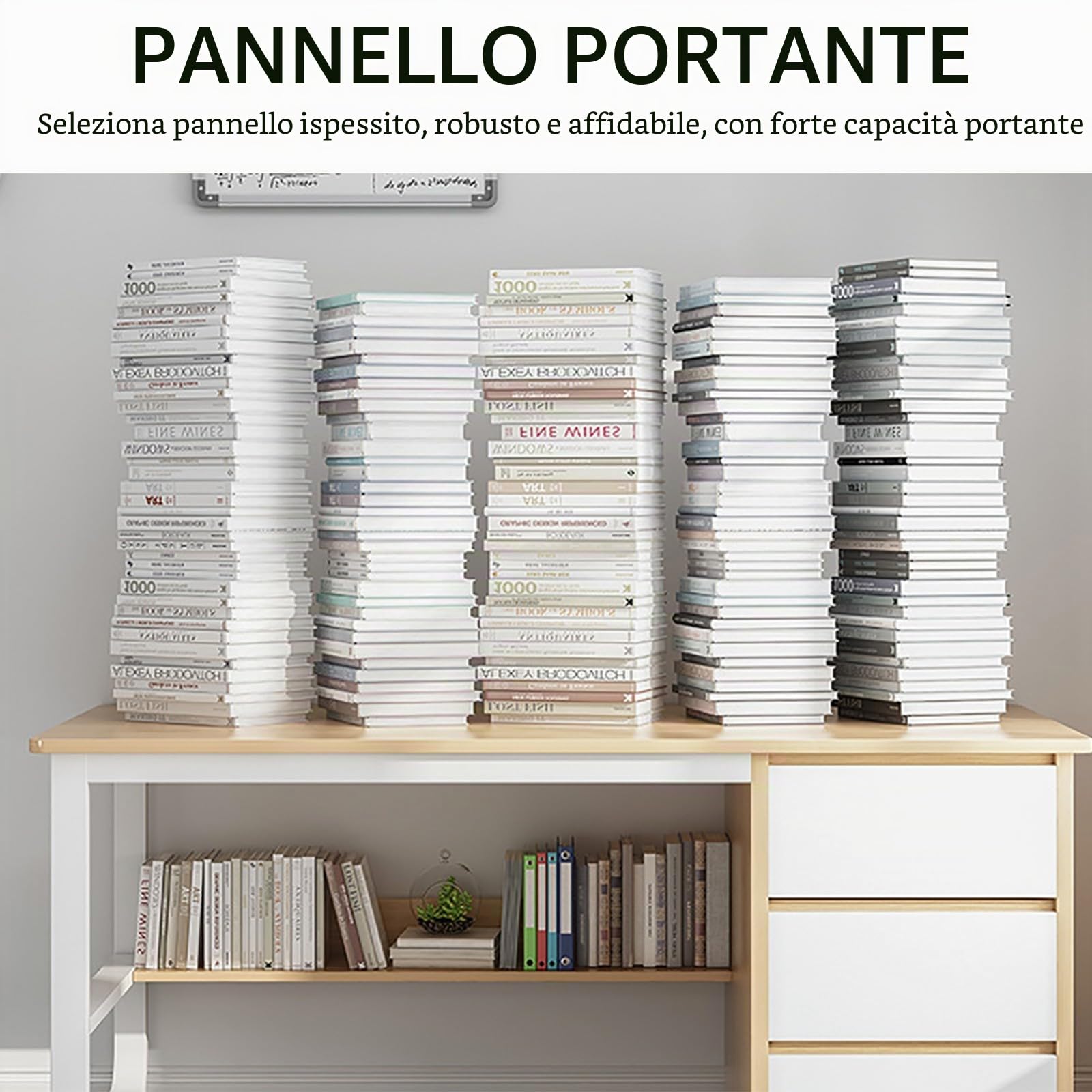 Scrivania Ad Angolo con Cassetti, Scrivanie per L'home Office con Libreria, Scrivania Moderna per La Camera da Letto Dell'home Office D,140X48X75CM