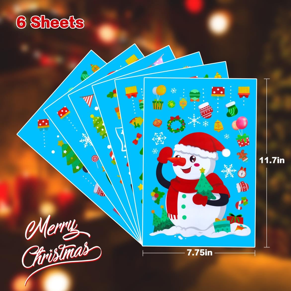 Christmas Decorations - 194PCS Christmas Window Clings Stickers for Home, Snowflakes Christmas Decorations Indoor for Glass - Christmas Window Clings Winter Decorations 6 Sheet