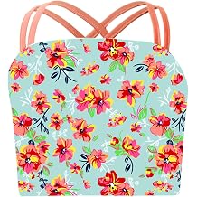 Yartina Crop Tank Top for Kids Girls Cute Printed Sleeveless Back Cross Swimshirts Rash Guard Swimwear Top