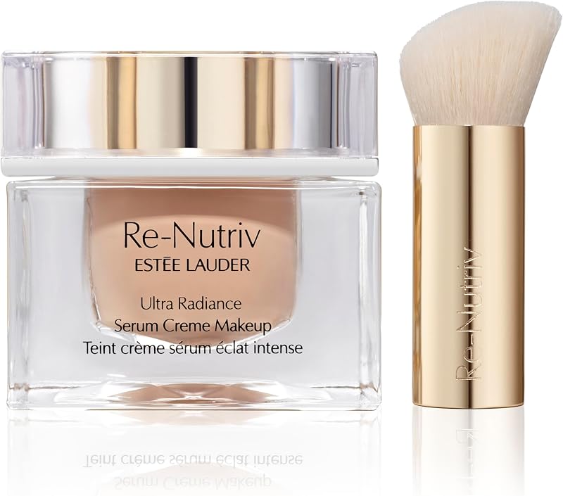 Estée Lauder Re-Nutriv Ultra Radiance Serum Creme Makeup | Luxury Foundation with Hyaluronic Acid | 12-Hour Wear & Hydration, 1 Fl Oz