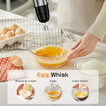 Turelar Immersion Blender Handheld 1100W - 3 in 1 Hand Blenders Set with Trigger Speed Control Emulsion Stick with Whisk and Milk Frother, Emulsifier for Kitchen for Soup, Smoothie, Puree