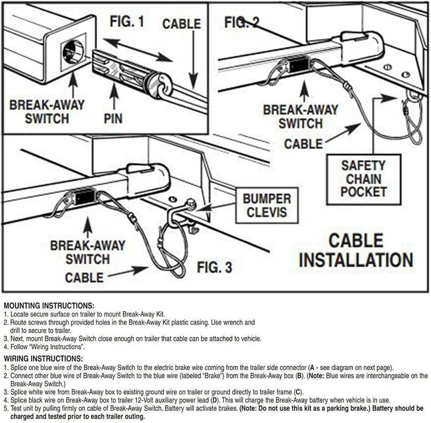 Trailer Breakaway Kit 12V Breakaway System Universal LED Test for Vehicle Trailer Brakes