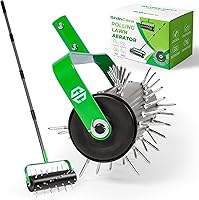 GrdnCare Rolling Lawn Aerator - Heavy-Duty 42-Spike Manual Tool with 71" Adjustable Handle for Deep Soil Aeration & Healthy Lawns