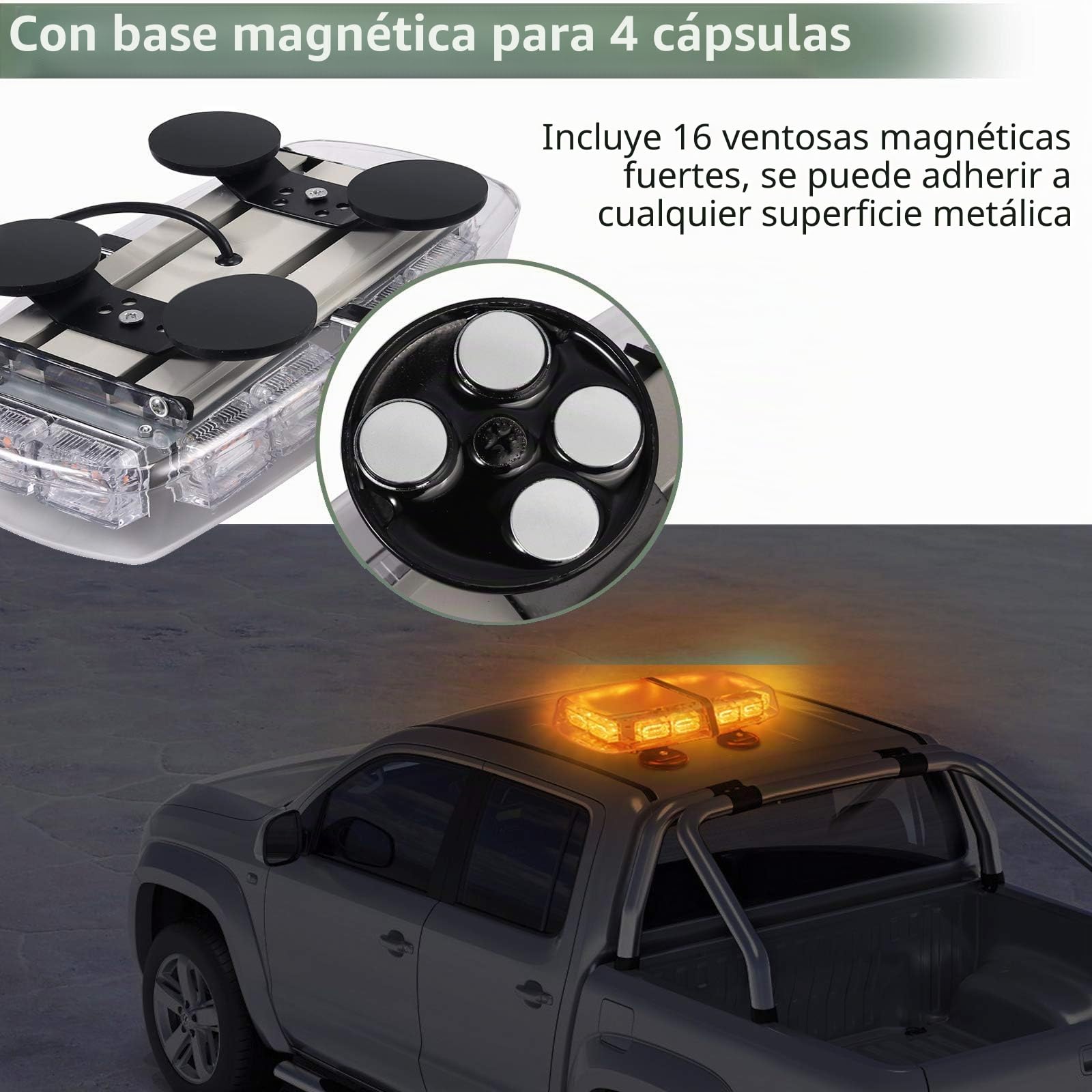 EYPINS Luces de Advertencia, 72 LED Luz de Intermitente de Emergencia, Luz de Advertencia de Recuperación, Luz Estroboscópica de Advertencia para Camión de 36 W, 12/24 V, Ámbar