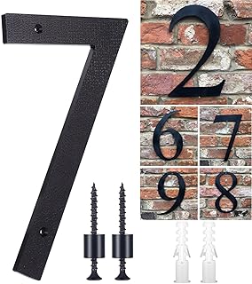 10 Inch Large House Numbers,Floating House Numbers, Big Plastic Outside Address Numbers for Door, Garden Door Address Numbers for House, 911 Visibility Signage (7)