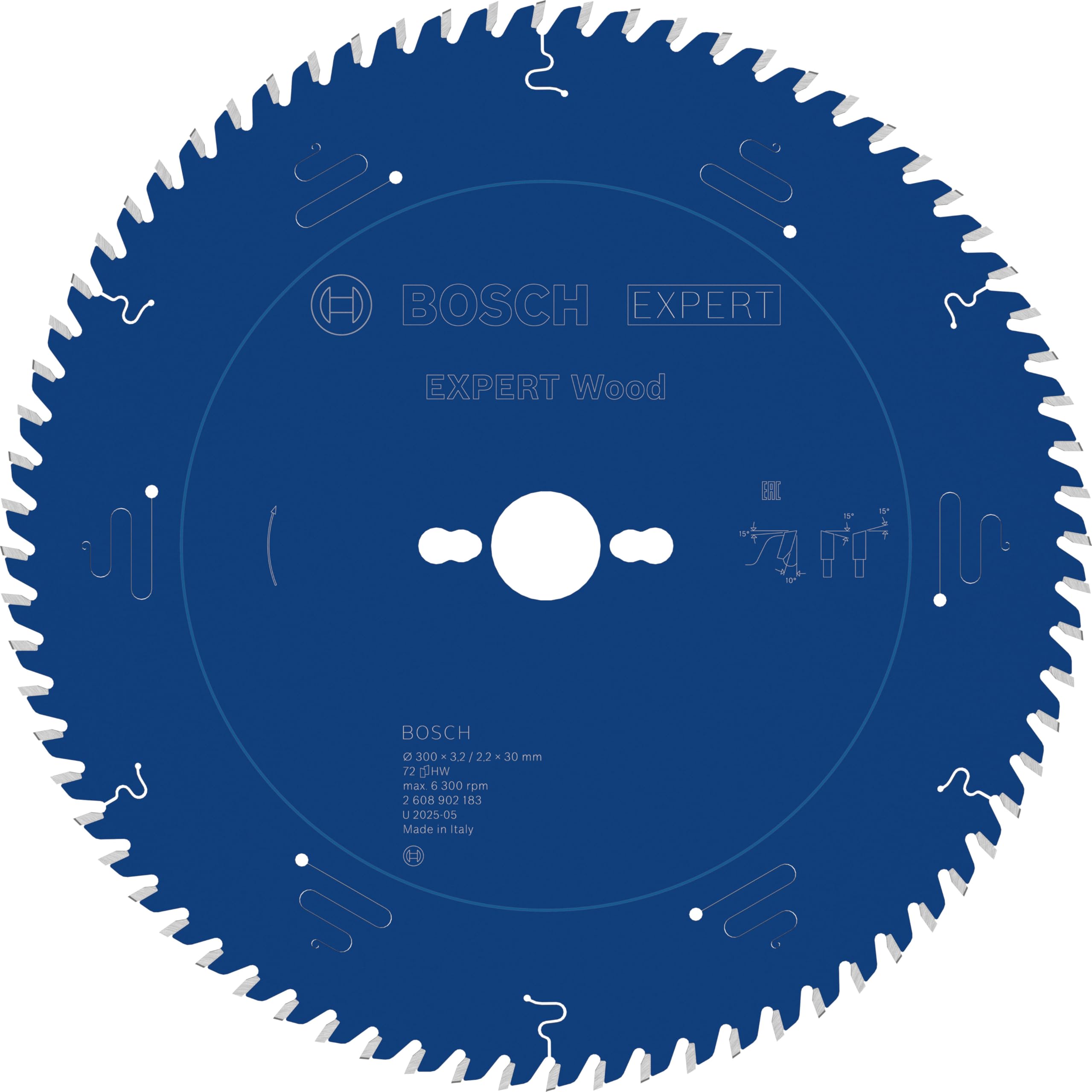 Bosch 1x Lama per sega circolare EXPERT per Wood cablata per seghe da banco (per Legno tenero, Legno duro, Ø mm, Professional Accessorio Sega circolare a filo da banco)