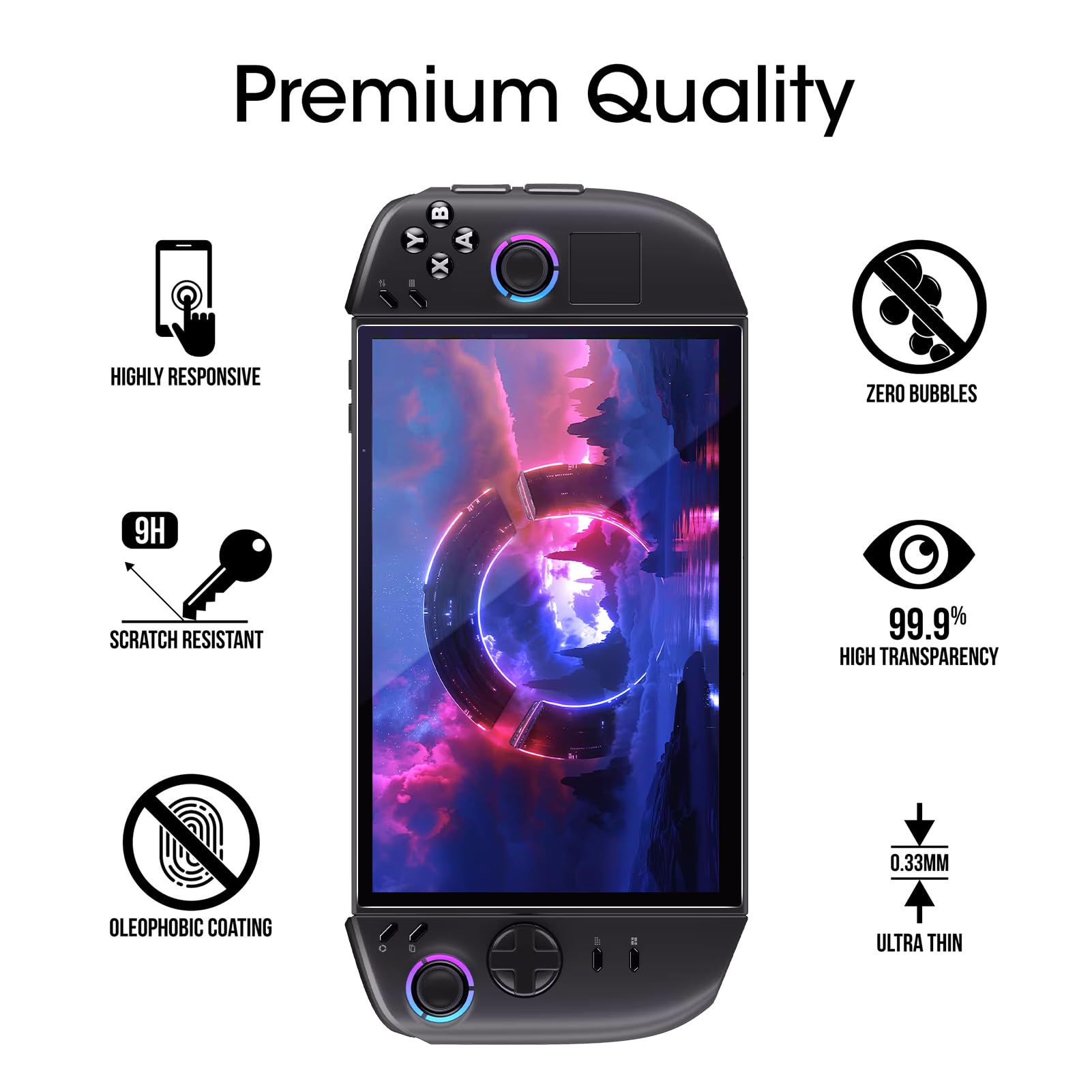 Protections D'écran En Verre Trempé AmFilm Pour Lenovo Legion Go Gen 2 (2025) - Lot De 2 - Anti-rayures 9H - Installation Facile