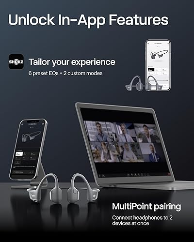 Miniatura 9 de SHOKZ Nuevos OpenRun Pro 2 Mini - Auriculares deportivos de oído abierto y conducción ósea con banda reflectante, resistentes al sudor, auriculares