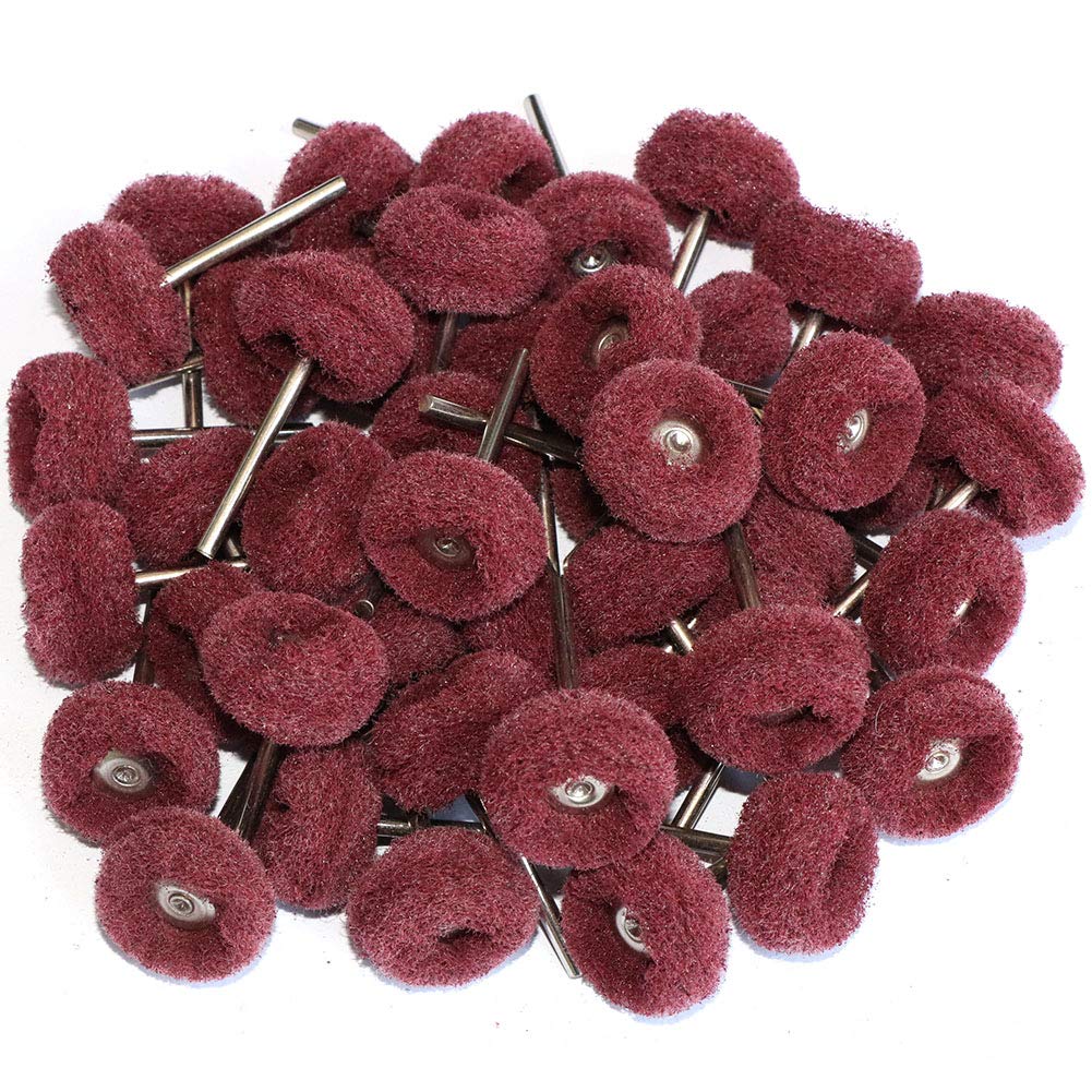 Fppo 50Pcs Abrasive Buffing Polishing Wheel Set For Rotary Tools Removal Of Rust Deburring On Metal Surface With 3Mm Shank Mini Scouring Pad Brush Pol 728458901365