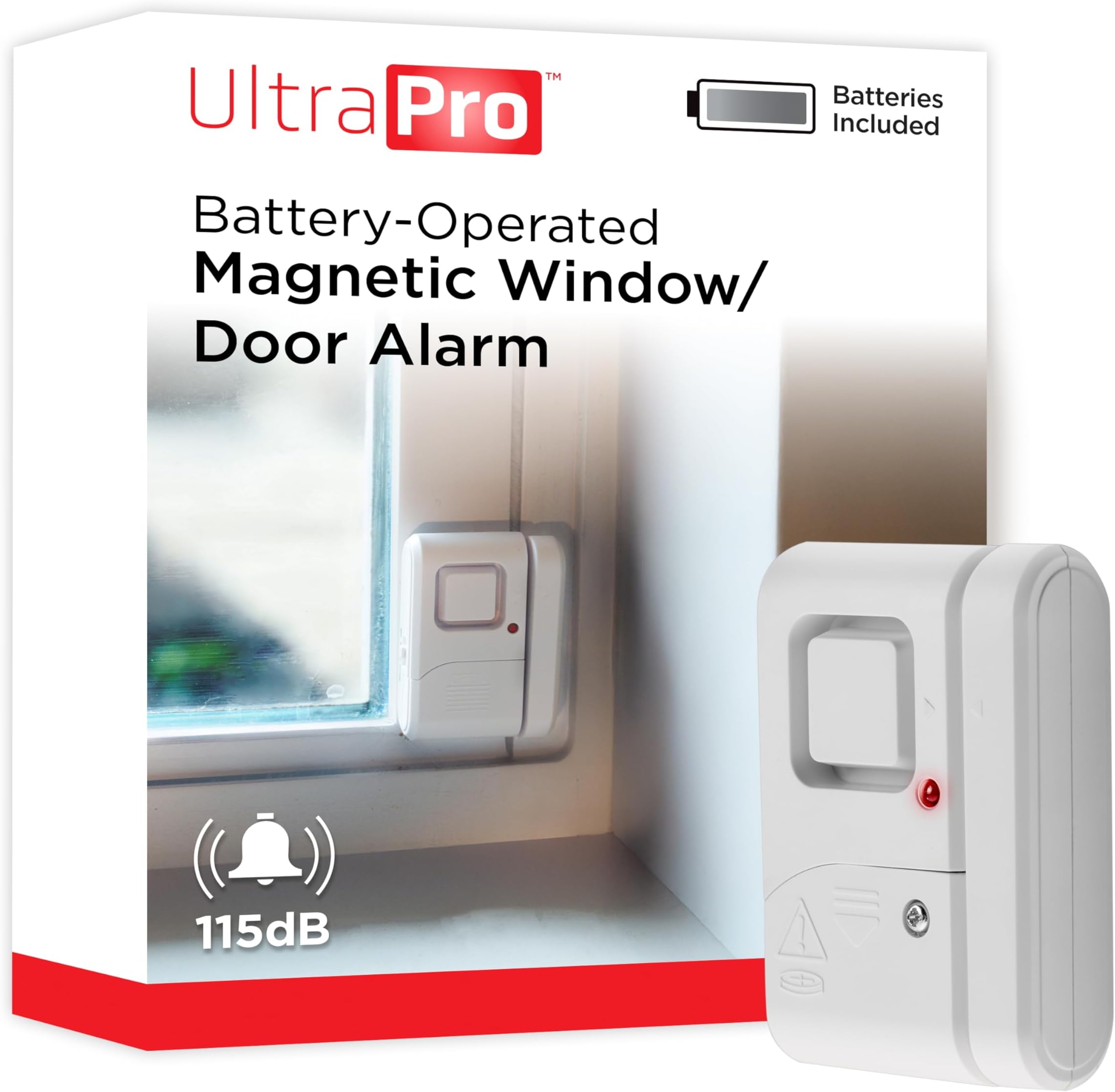 Personal Security Window and Door Alarm, 1 Pack, DIY Protection, Burglar Alert, Wireless Chime/Alarm, Easy Installation, Home Security, Ideal for Home, Garage, Apartment, White, 56789
