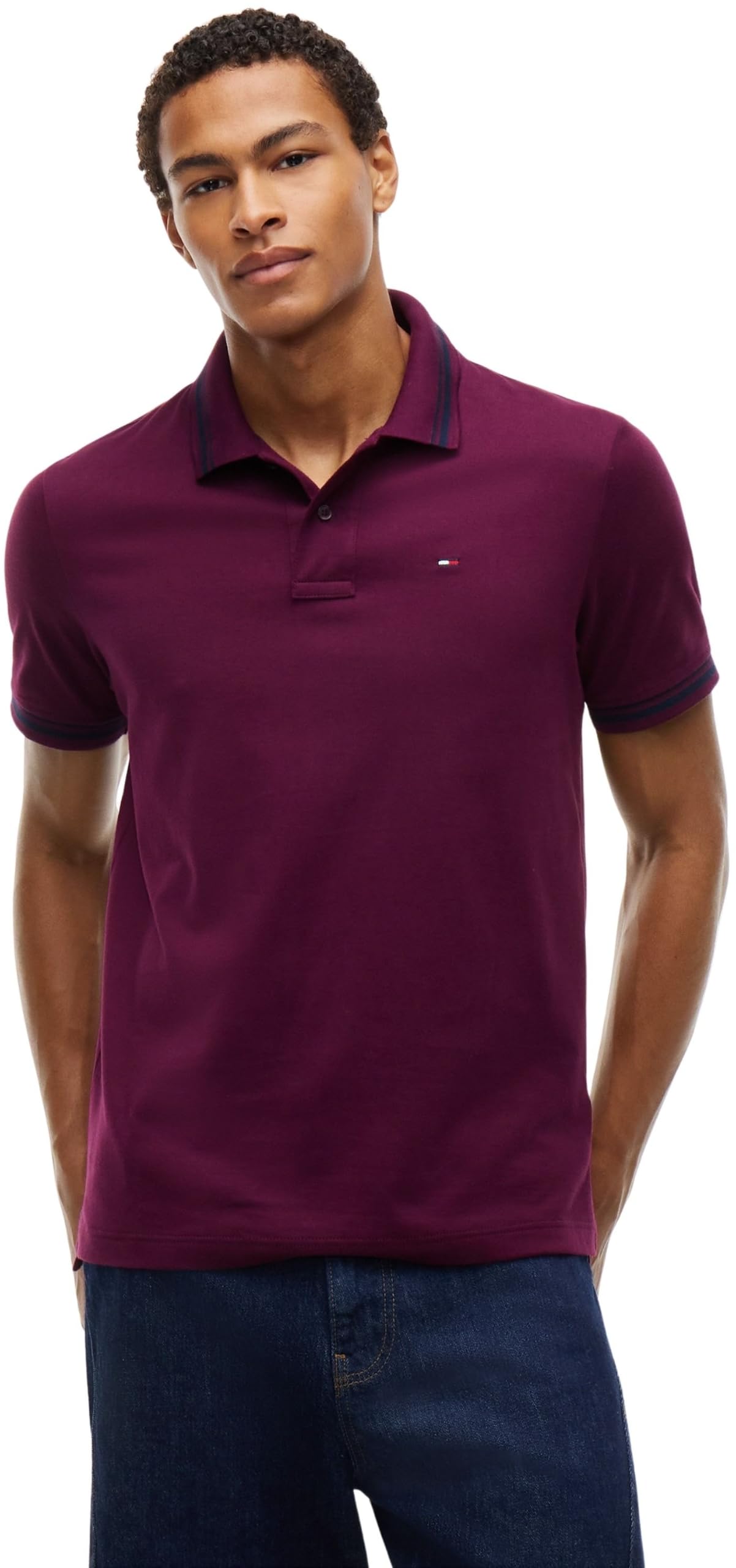 Tommy Jeans Herren S/S Polo, Violett (Calypso Berry), 3XL