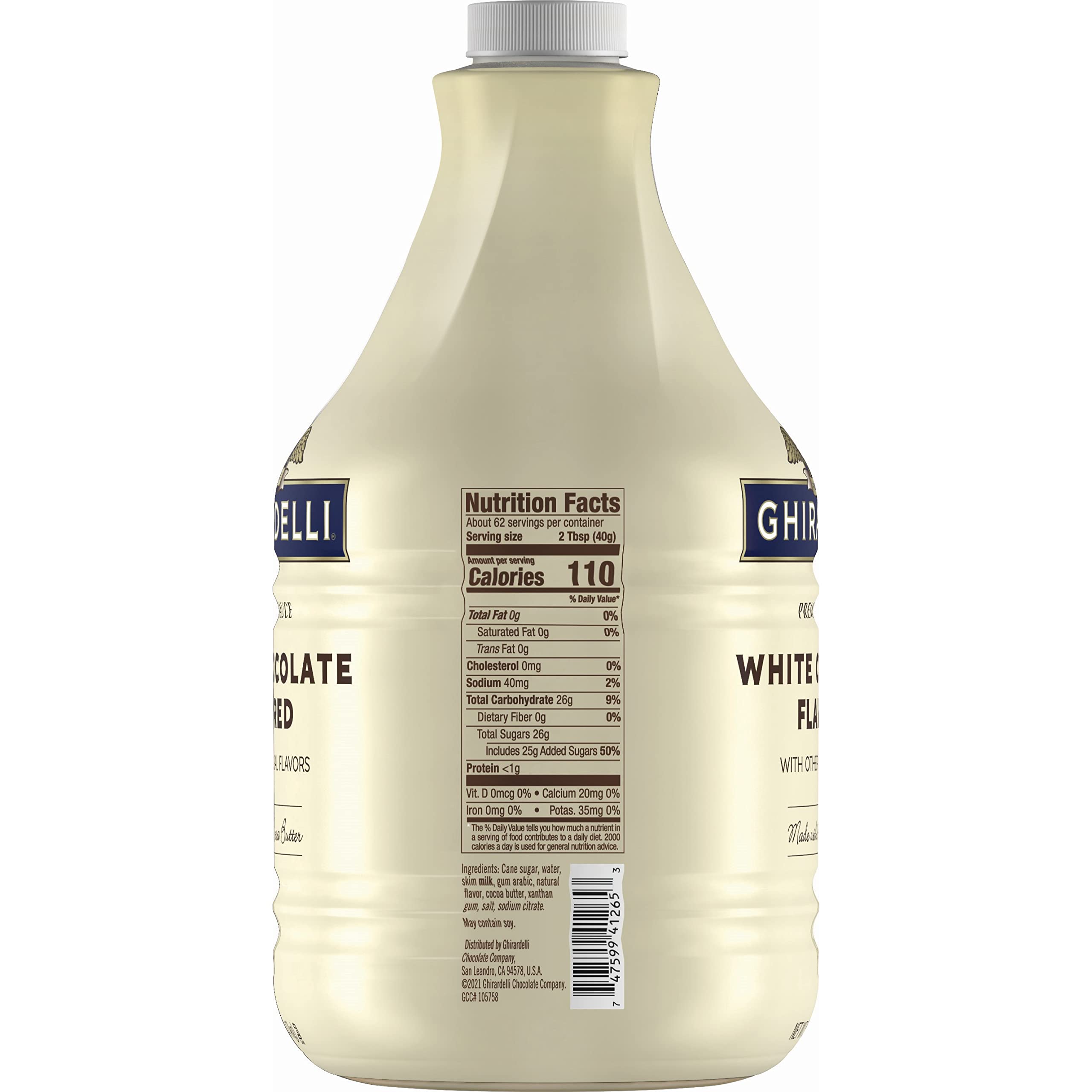 Ghirardelli Chocolate White Chocolate Flavored Sauce, 89.4-Ounce Package