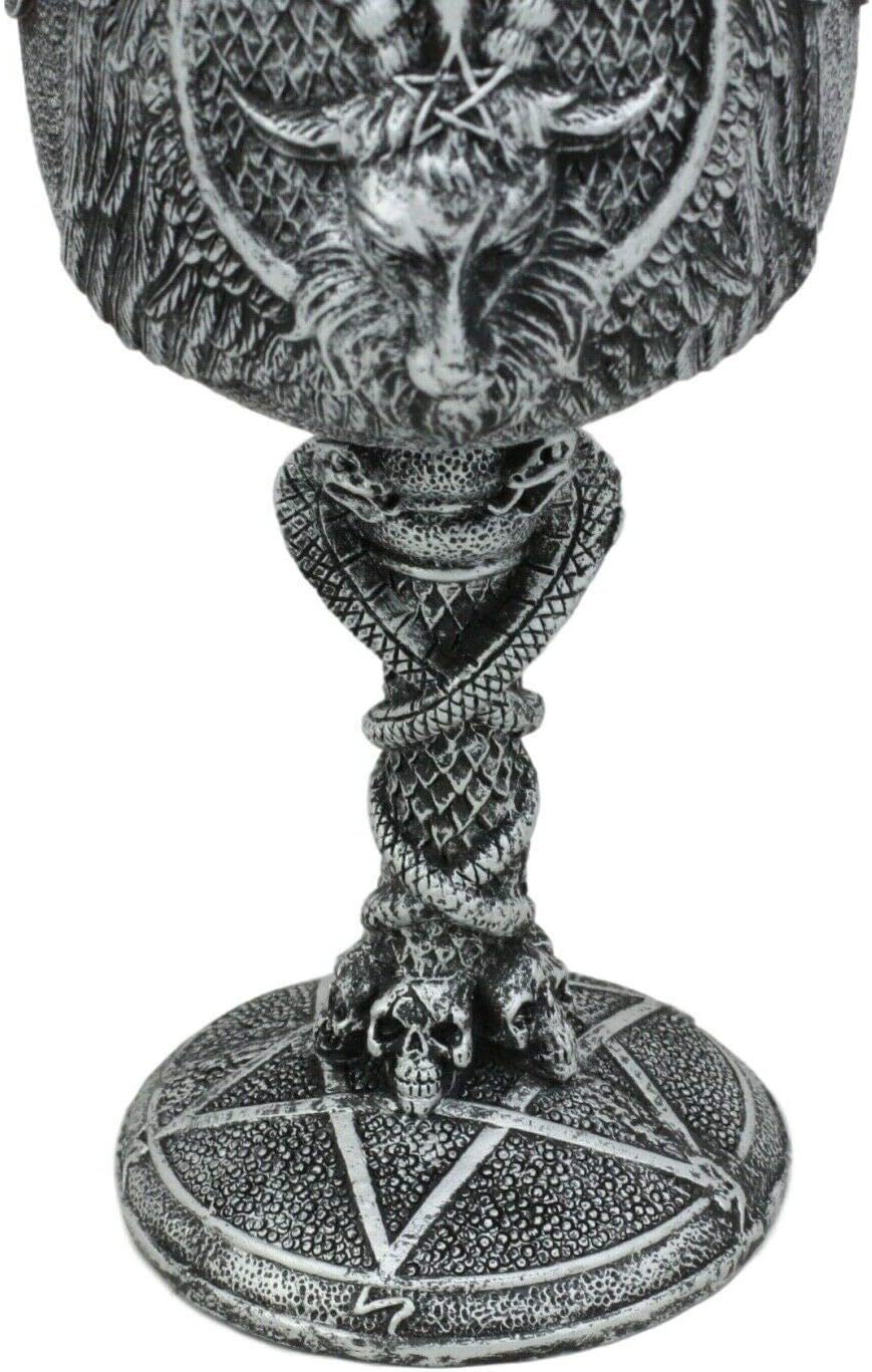 Pacific Giftware Satanic Cult Baphomet Wine Goblet Made of Polyresin with Stainless Steel Rim