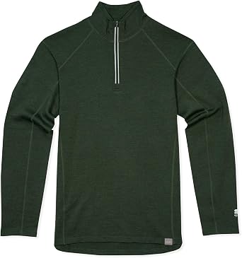 MERIWOOL Mens Base Layer 100% Merino Wool Heavyweight 400g Half Zip Sweater for Men