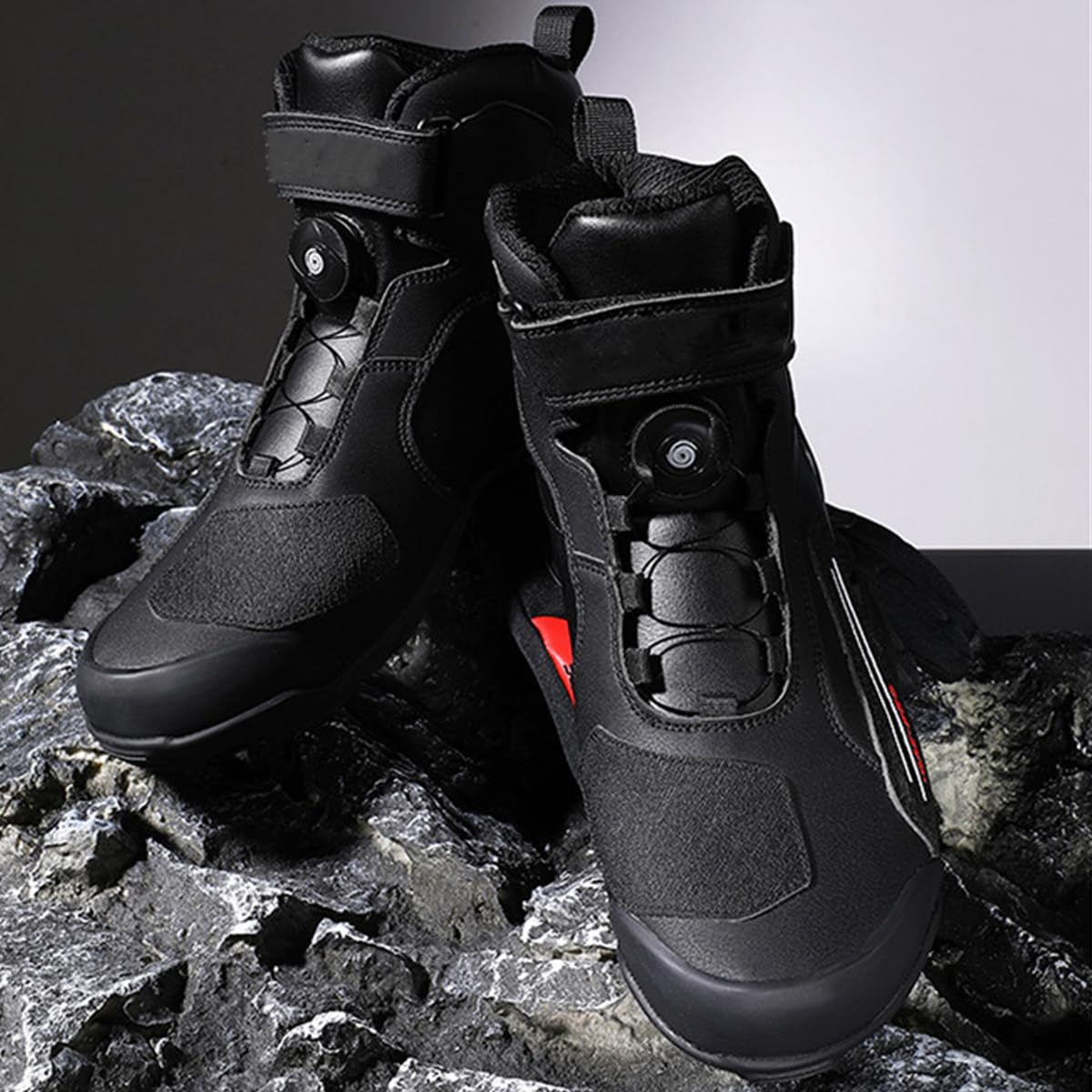 Scarpe Moto Uomo Stivali Moto in Pelle Rinforzate | Supporto alla Caviglia, Suola Antiscivolo, Impugnatura del Cambio, impermeabile, Enduro Adventure, Adulto