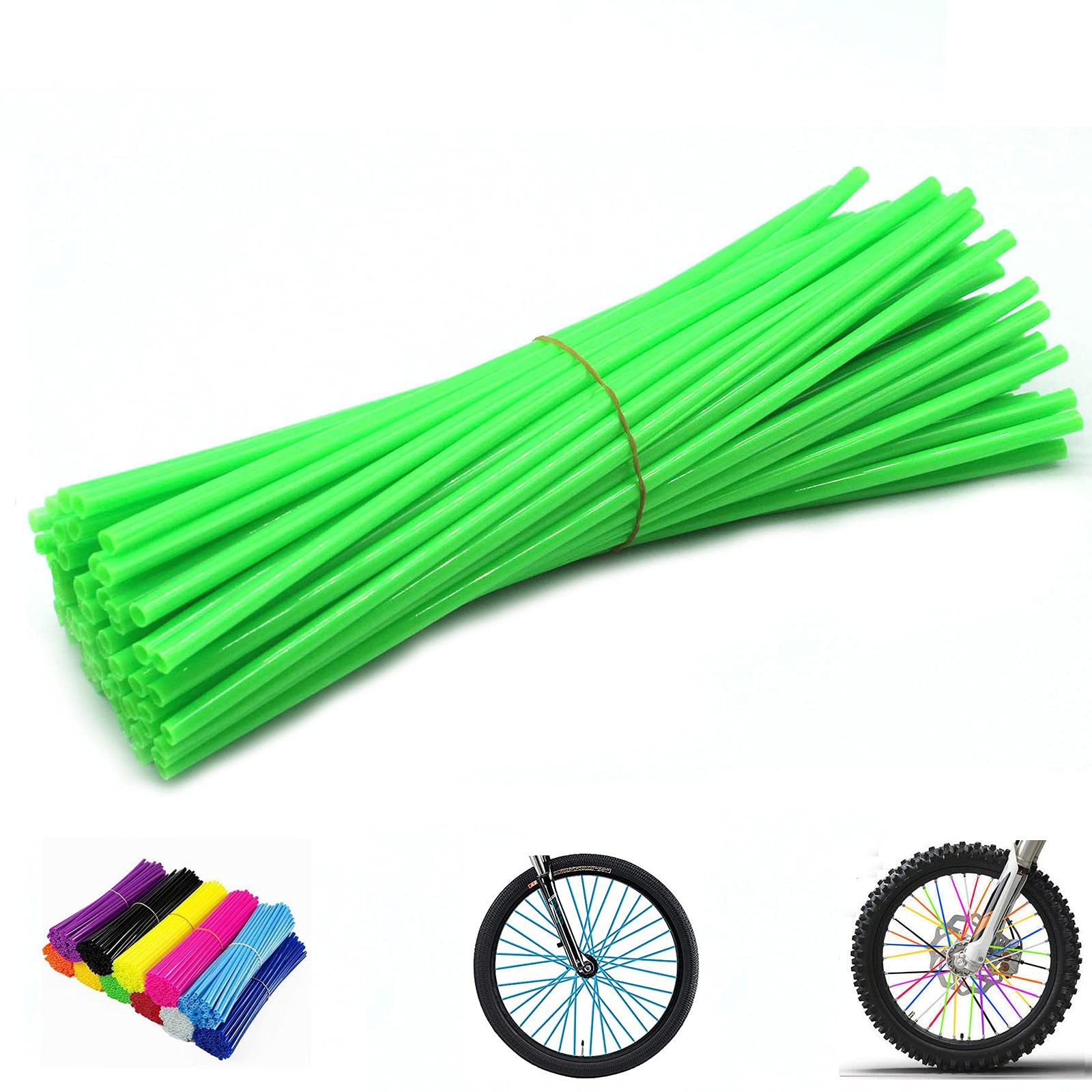 Spoke Skins Spoke Covers: 8-21 inch Rims Protector &amp; Decoration for Dirt Bike | Bike | Bicycle | Wheelchair | Motorcycle - 72Pcs