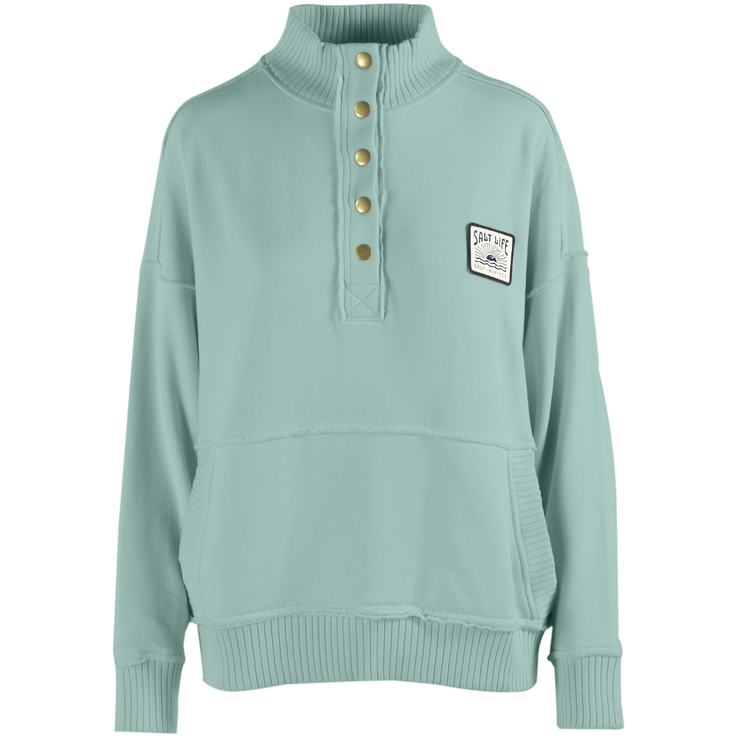 Salt Life Sudadera de Forro Polar con Cuello Alto Cómodo Suéter pulóver para Mujer