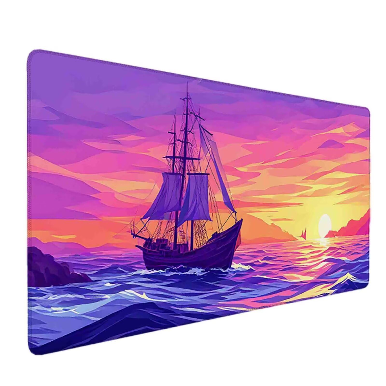 Tappetino Mouse Viola Mousepad Barca Tappetino Mouse XXL 1200 x 600mm Sottomano Scrivania Grande con Base in Gomma Antiscivolo Accessori Gaming, Migliora Precisione e Velocità per PC, Laptop r8751