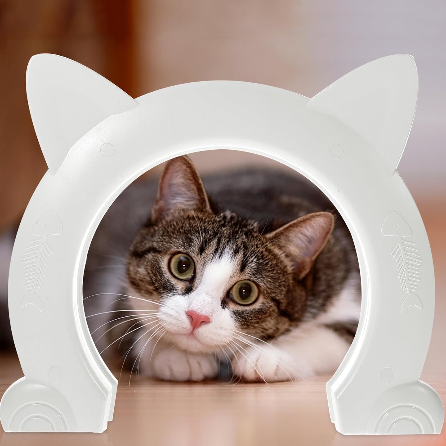 Abaodam Cat Door for Interior Doors Plastic Kitty Access Flap DIY Pet Supply for Cats and Small Dogs