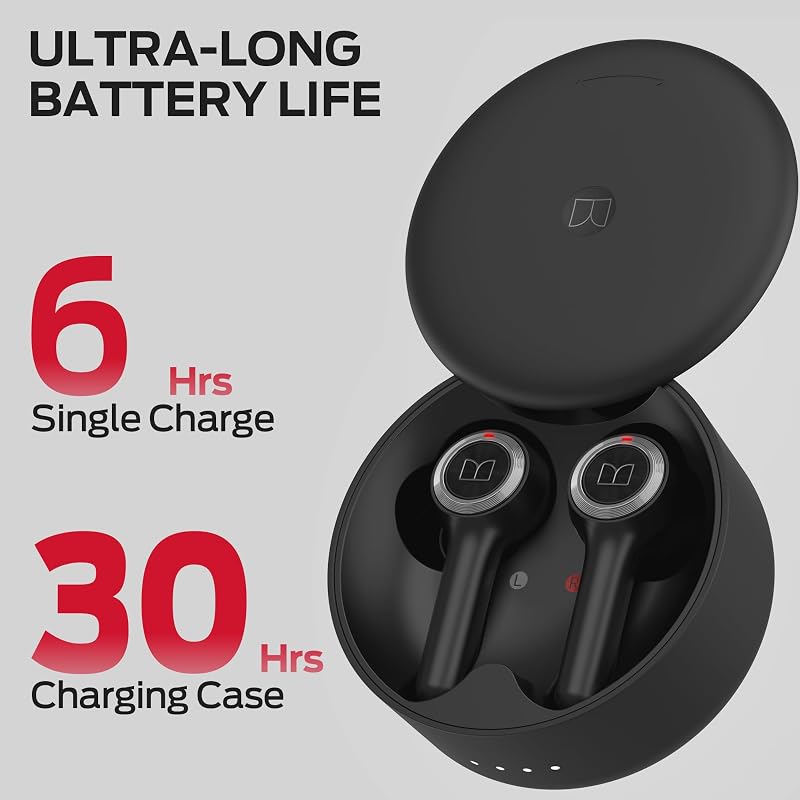 Monster Clarity 102 Plus Wireless Earbuds, Bluetooth Headphones with HiFi Stereo, 4 ENC Mic for Crystal Clear Call, 30H Playtime, Type-C Charging, IPX6 Waterproof in-Ear Ear Buds for Sports (Grey) image 5
