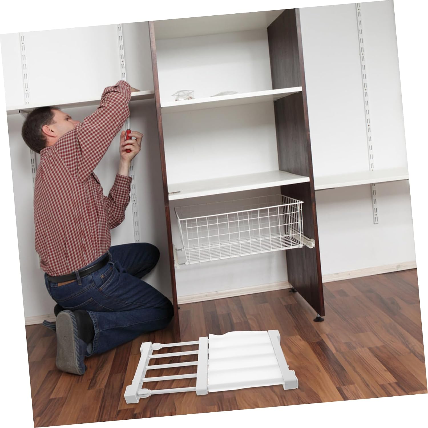 Space-Saving Tension Shelf Retractable Closet Organizer Pp Material 30-40cm Extendable Shelving Unit