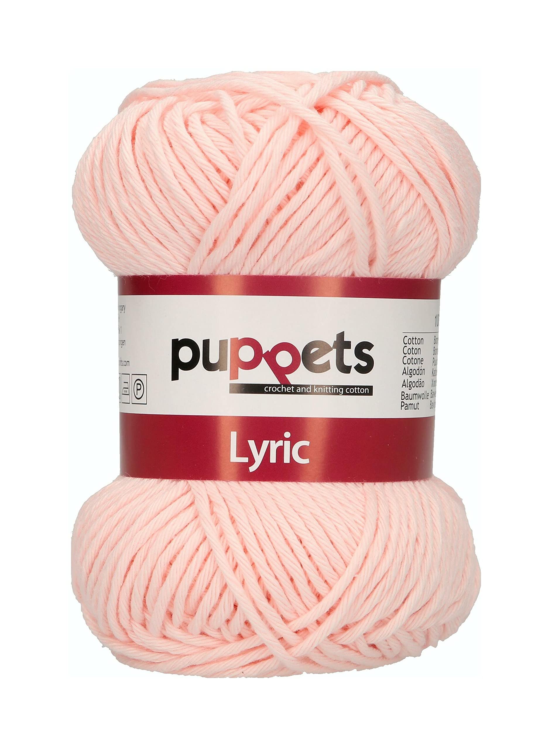 Puppets Lyric Strength 8 4572008-05007 Pink Crochet Yarn 100 Percent Cotton