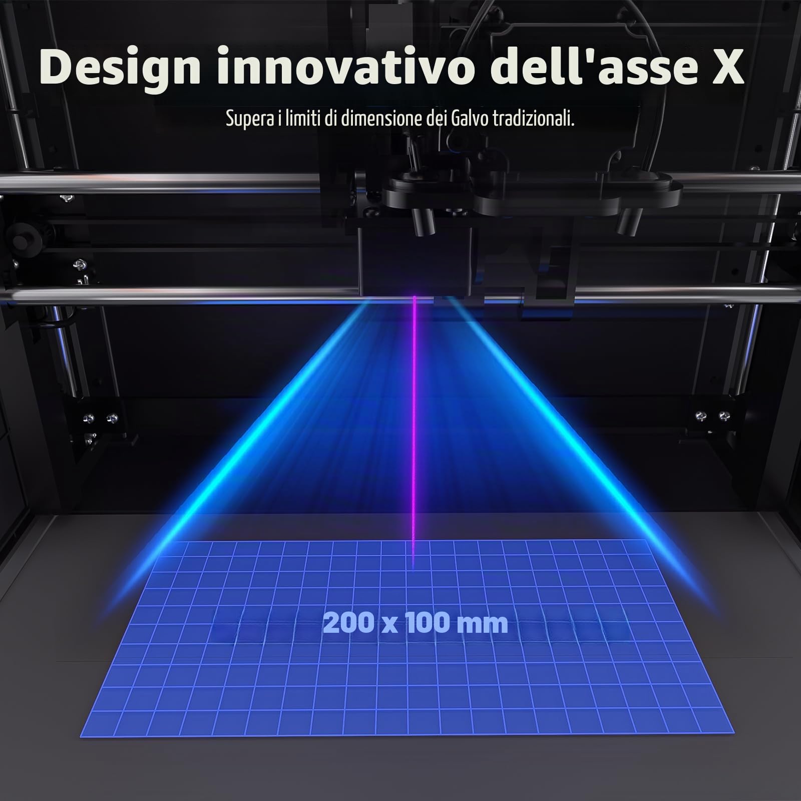 Genmitsu Kintix Incisore Laser Galvo 5000mW, Classe 1, per Legno e Pelle