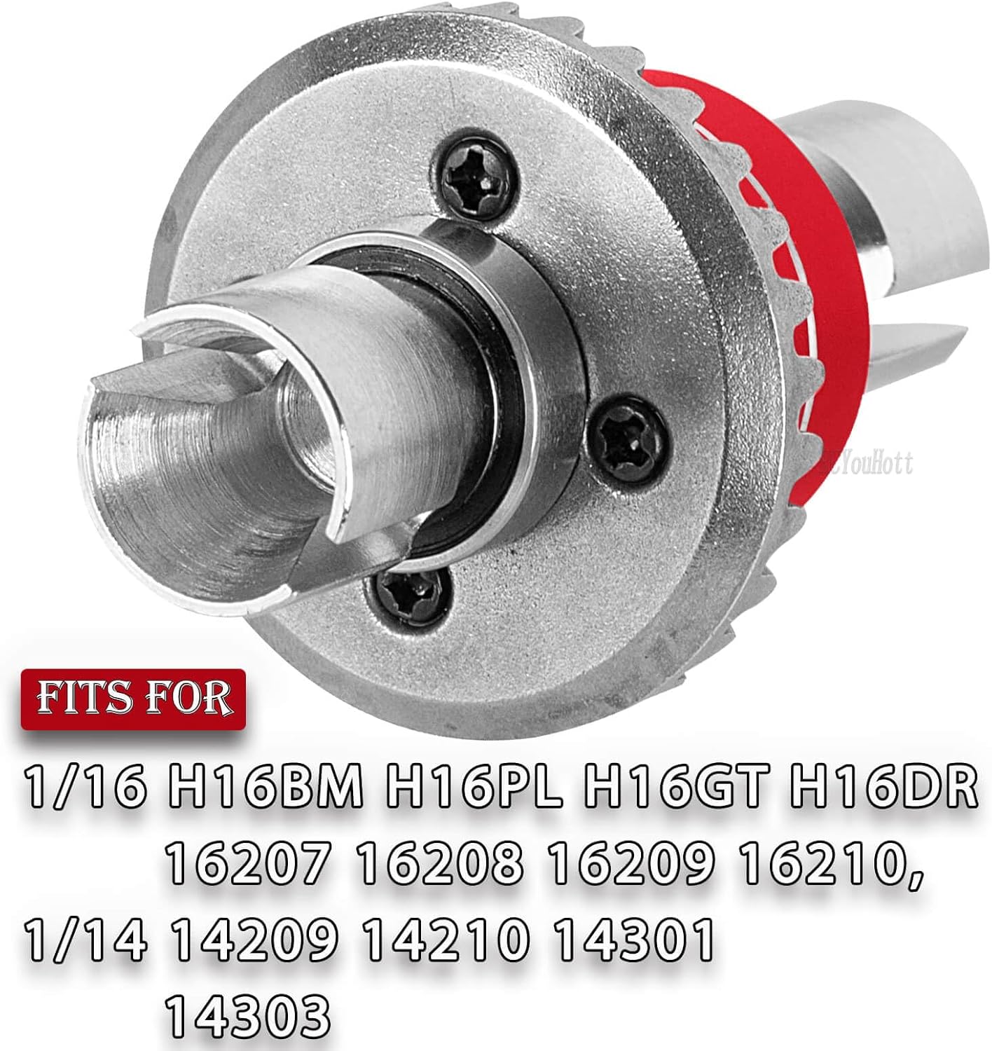 RC Front & Rear Differential Input Gear Kit Upgrades Part for 1/16 H16BM H16PL H16GT H16DR 16207 16208 16209 16210,1/14 14209 14210 14301 14303 Diff,Red