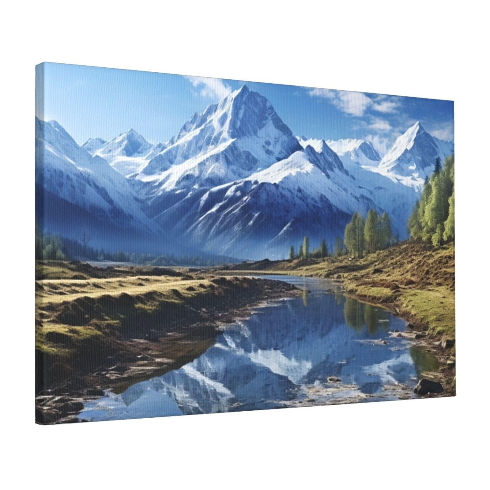 Impression sur toile montagnes enneigées pour illuminer un mur sombre - 8